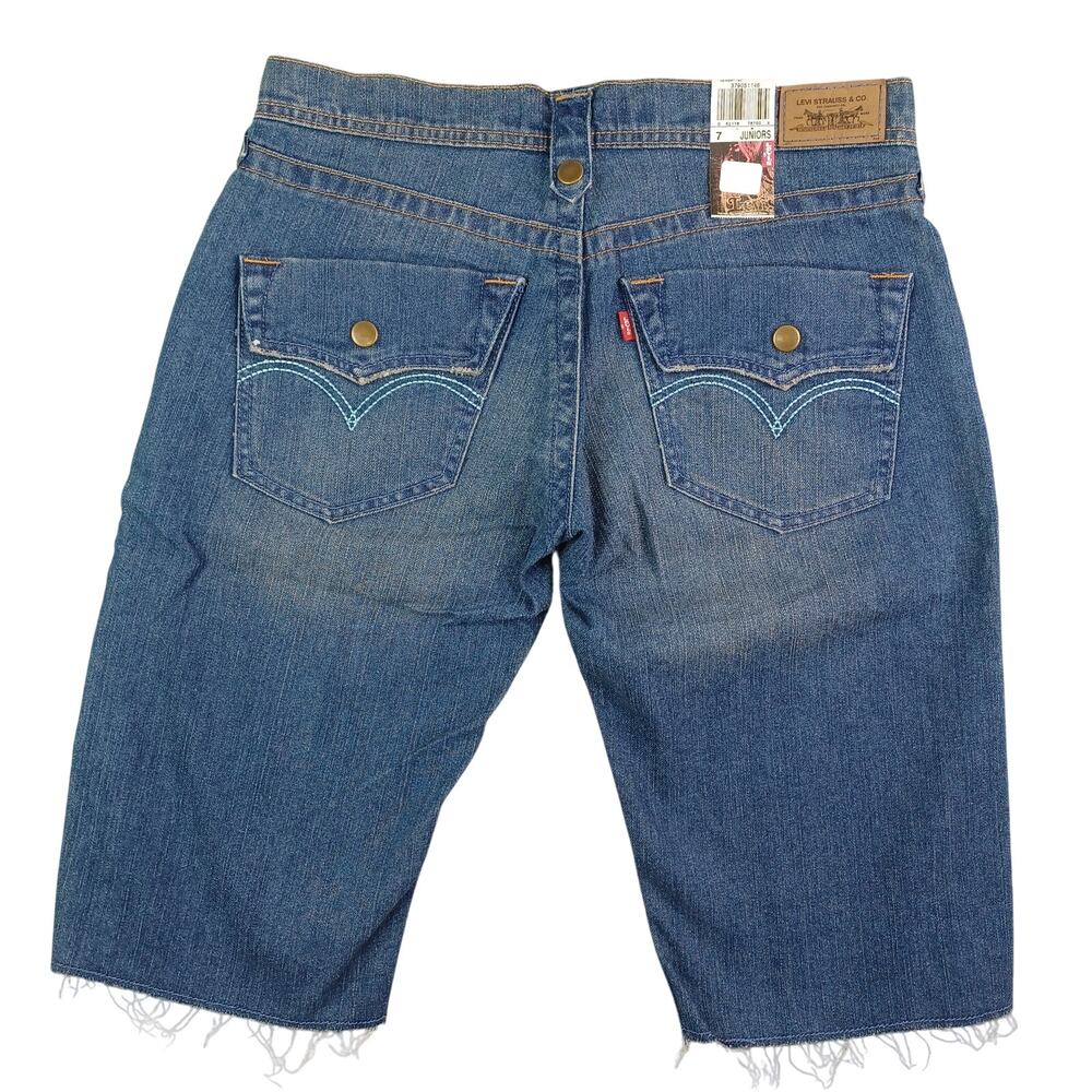 Vintage Levi's Jeans Denim Skimmer Shorts Women Size 7 Cutoff Lowrise Button Fly